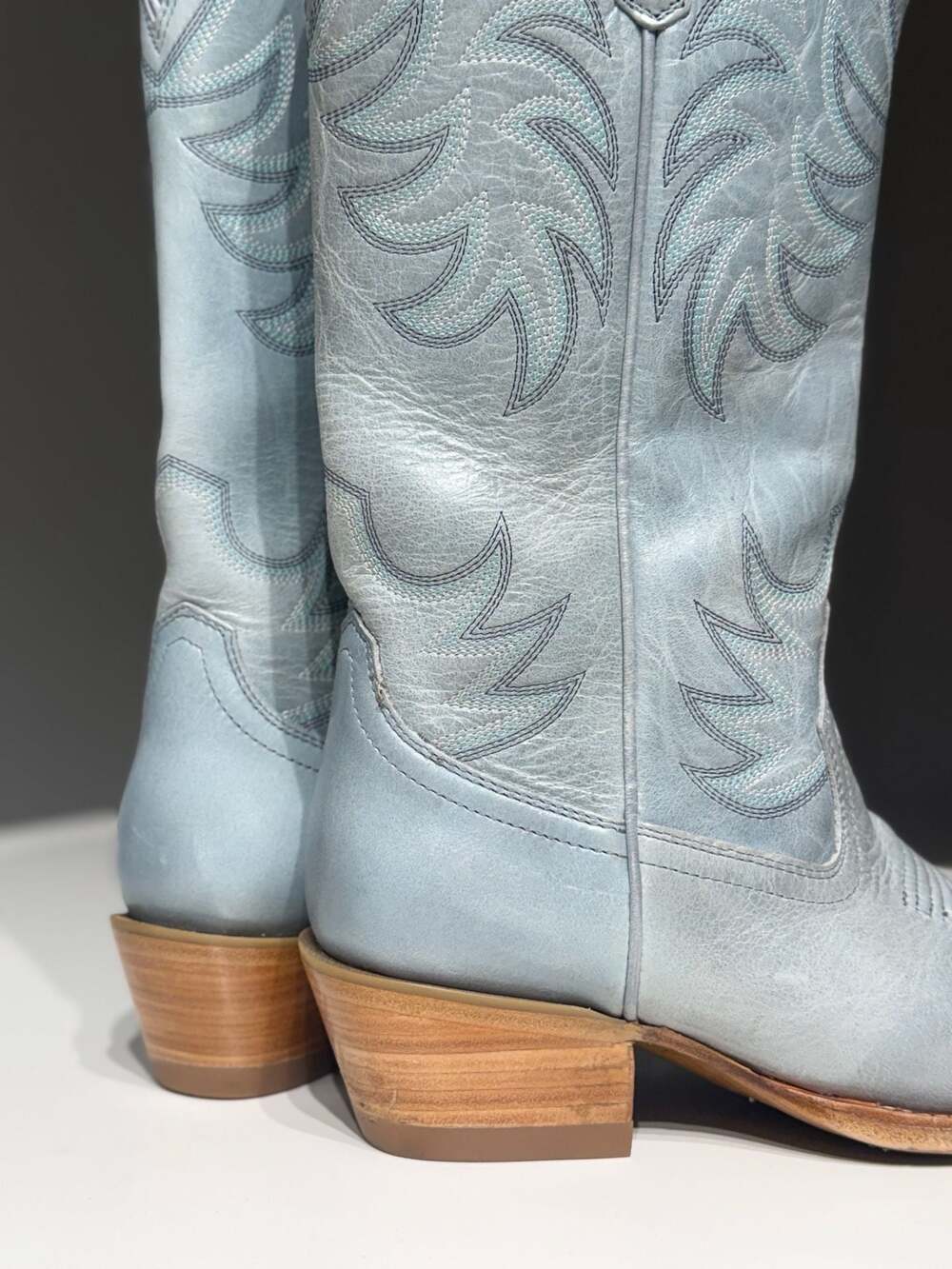 Tecovas The Annie Slate Blue Leather Tall Western Cowboy Boots Sz 8.5B - Picture 6 of 12